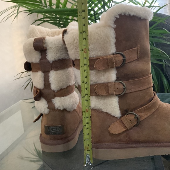 UGG Becket Boots Wool Lined Shearling Mid-Calf Moto 1005380 - Picture 12 of 14